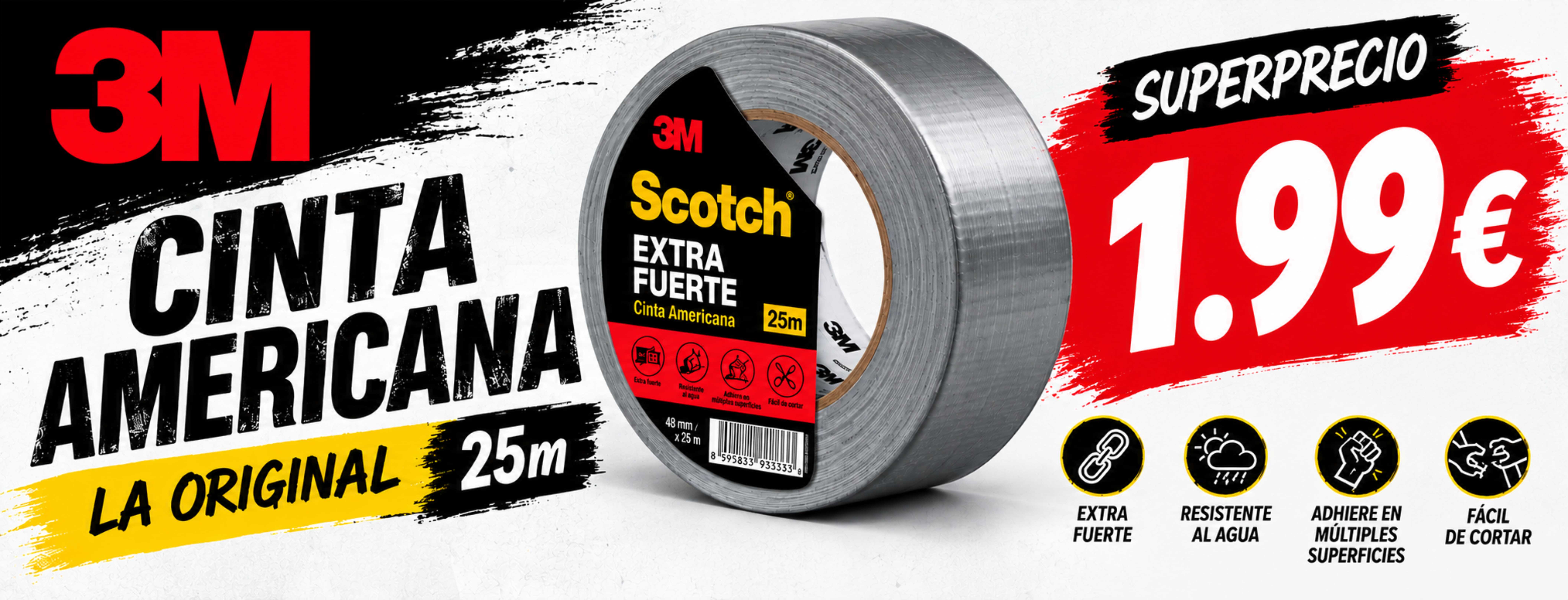 3M Scotch - Cinta americana extra fuerte, superprecio 1,99€